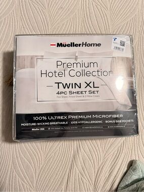 MuellerHome Premium Hotel Collection Twin XL 4-Piece Sheet Set - Cream